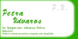 petra udvaros business card